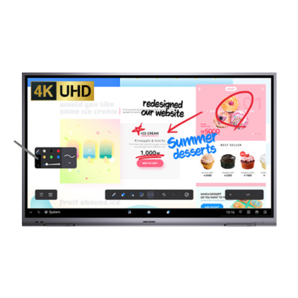 하이크비전 4K UHD 터치스크린 65인치 전자칠판 이미지 1