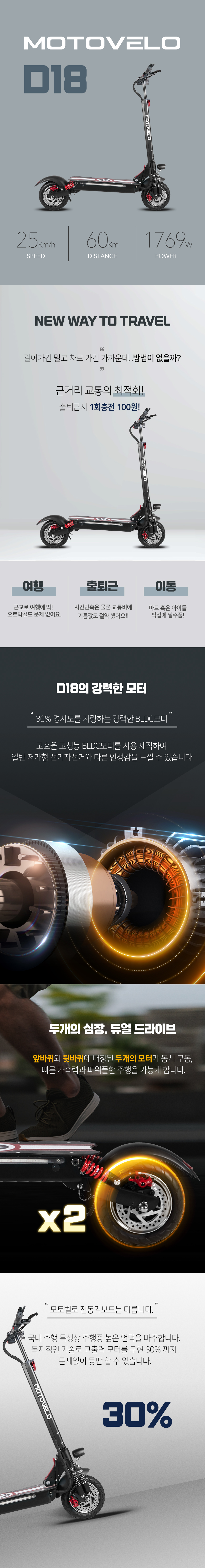 모토벨로 D18 전동킥보드 이미지 2
