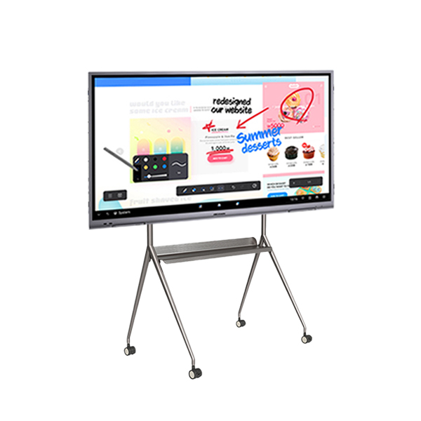 하이크비전 4K UHD 터치스크린 86인치 전자칠판 + 이동형 브라켓 포함 이미지 1
