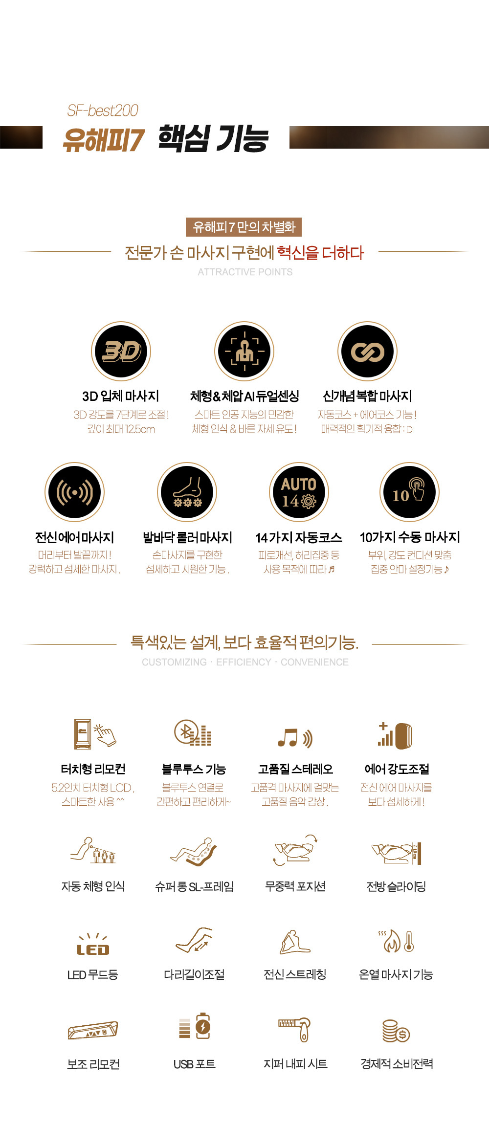 유해피7 사파헬스케어 전신에어백 3D 입체마사지 안마의자 이미지 3