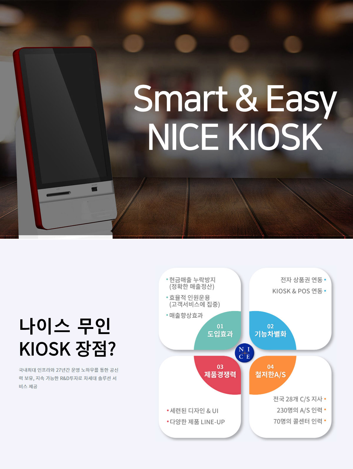 신성I&C 나이스 스마트 AJ유통 21.5인치 키오스크 (카드결제 전용) 이미지 3