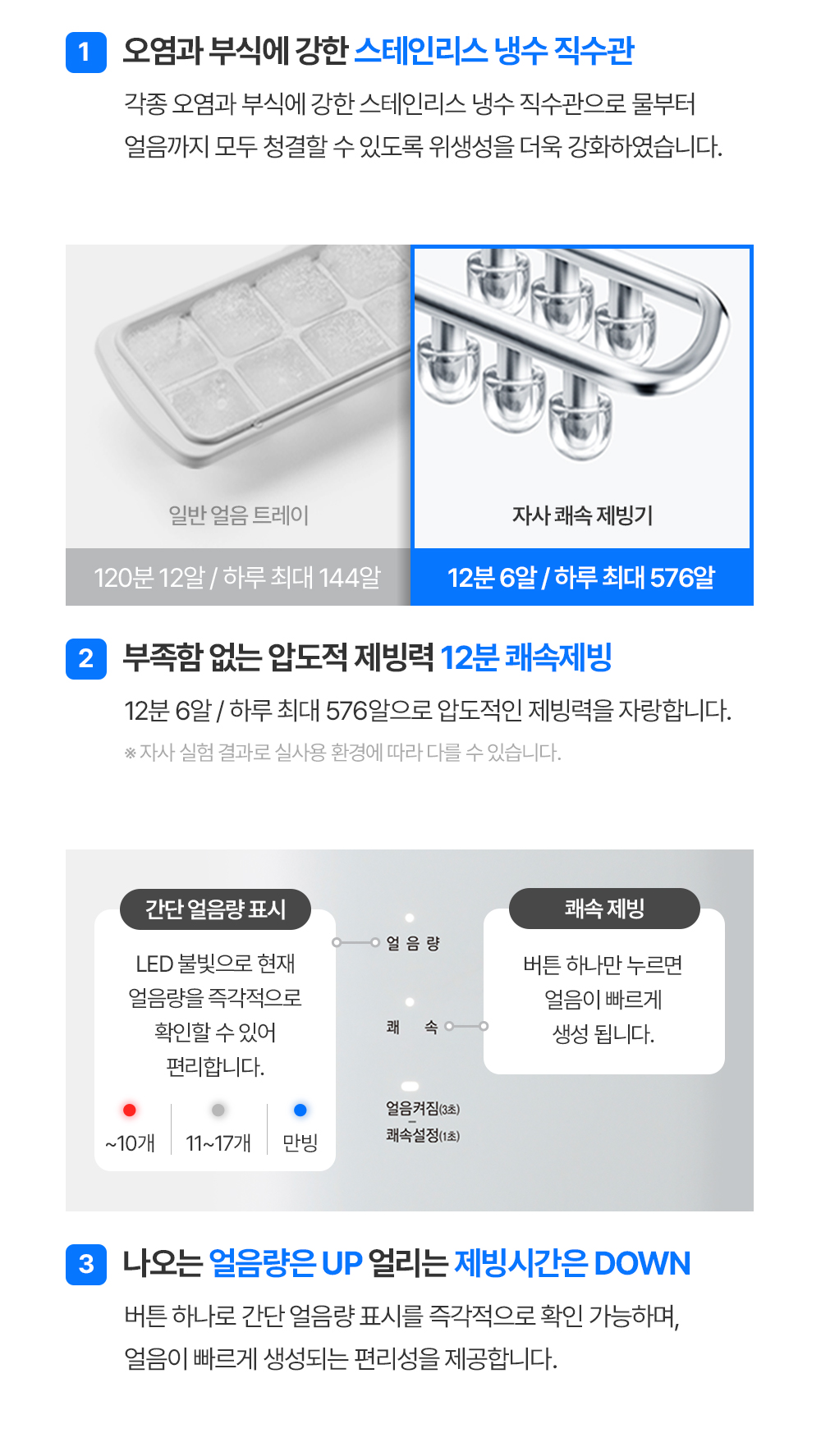 쿠쿠 인스퓨어 직수 ZERO 100S 얼음 냉온정수기 (4개월 방문관리) 이미지 7