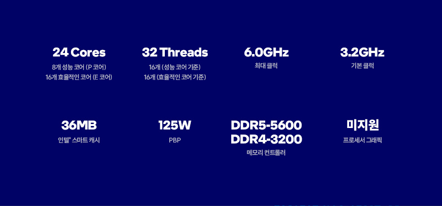 정품박스 인텔 코어 i9-14900KF CPU 랩터레이크 리프레시 이미지 3
