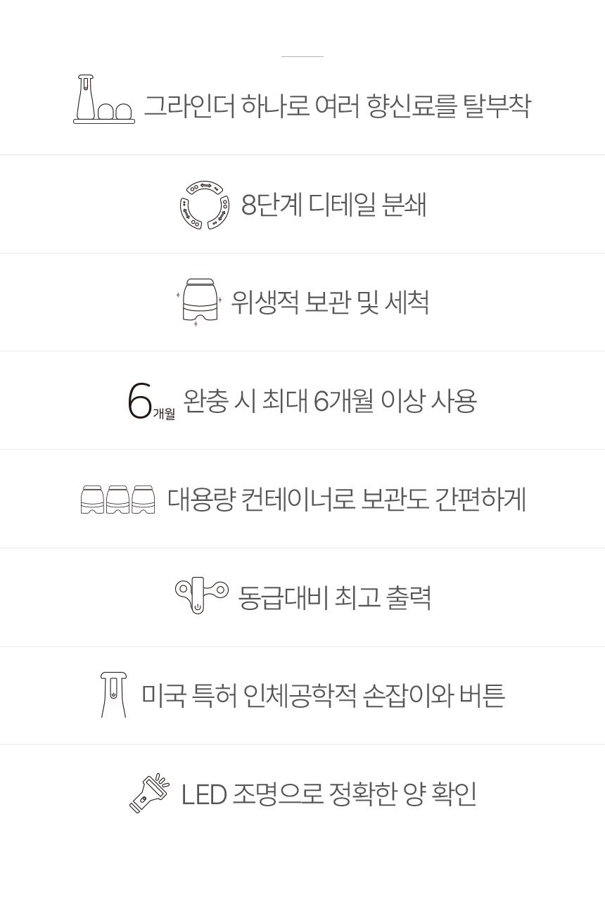 [비밀특가] 오리지니크 후추그라인더 깨갈이 소금 통후추 깨 전동 그라인더 페퍼밀 풀세트 이미지 8