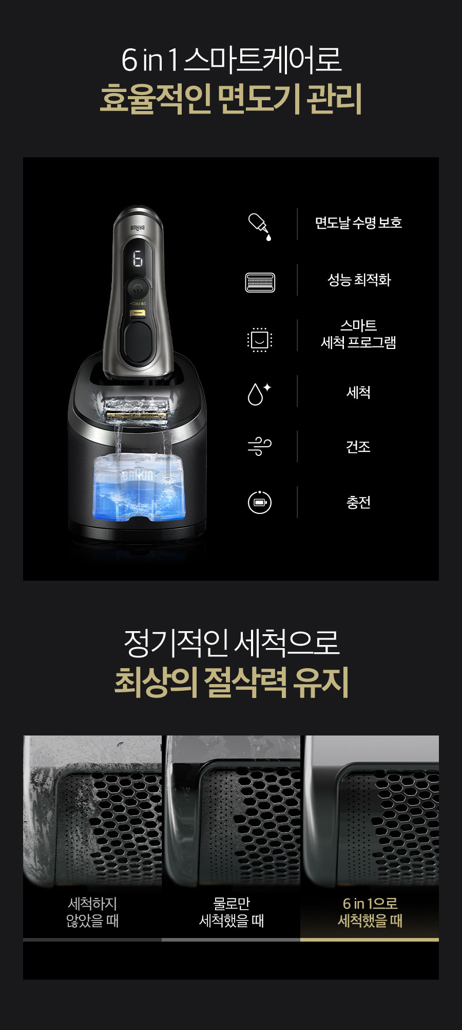 브라운 전기면도기 시리즈9 PRO PLUS 충전&세척 스테이션 모델+타월 2P세트 이미지 19