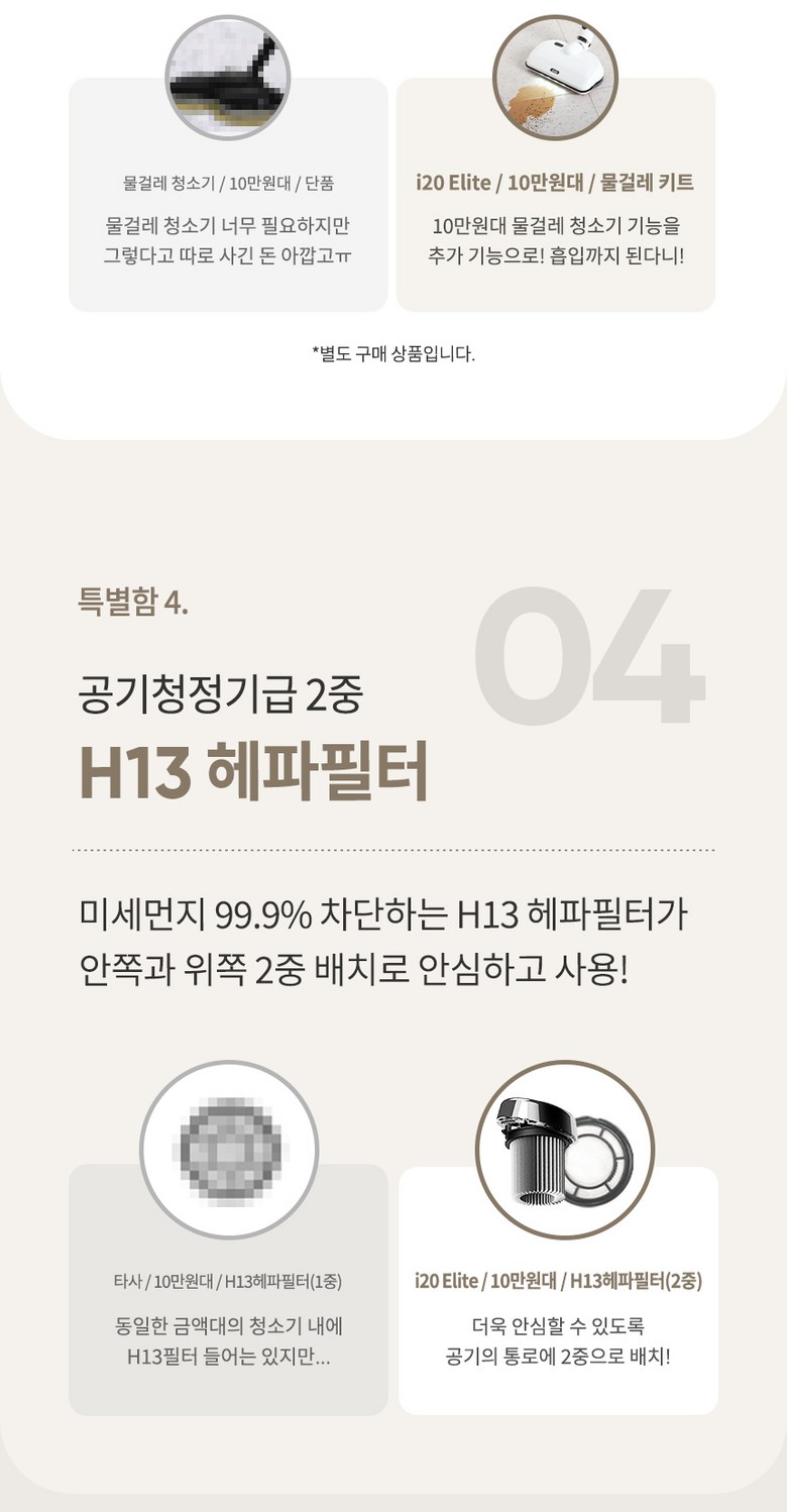 아이닉 차이슨 무선청소기 i20 Elite + UV헤드브러시 + UV침구브러시 + 필터 이미지 26