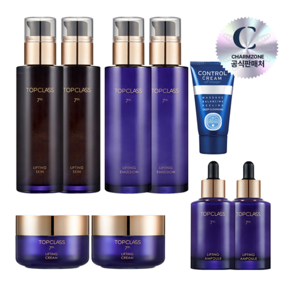 참존 탑클래스 리프팅 9종 기초화장품세트(스킨2+로션2+크림2+앰플2+콘트롤40ml 1) 이미지 1
