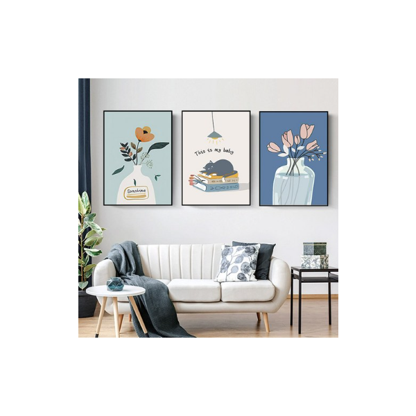 스피세프 이쁜 거실 인테리어그림 거실벽 꾸미기 그림 3종세트 이미지 1