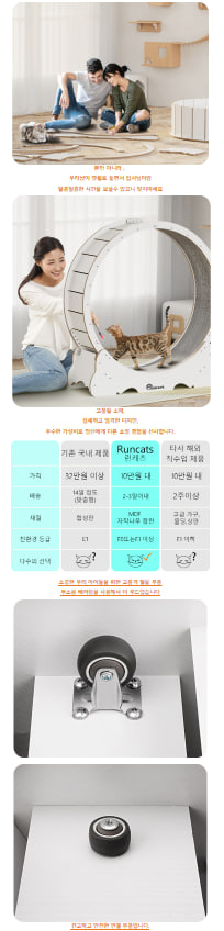 런캣 캣휠 롤러 실내사용 고양이 운동훈련 헬스 캣휠 원목색 다양한 크기 이미지 4